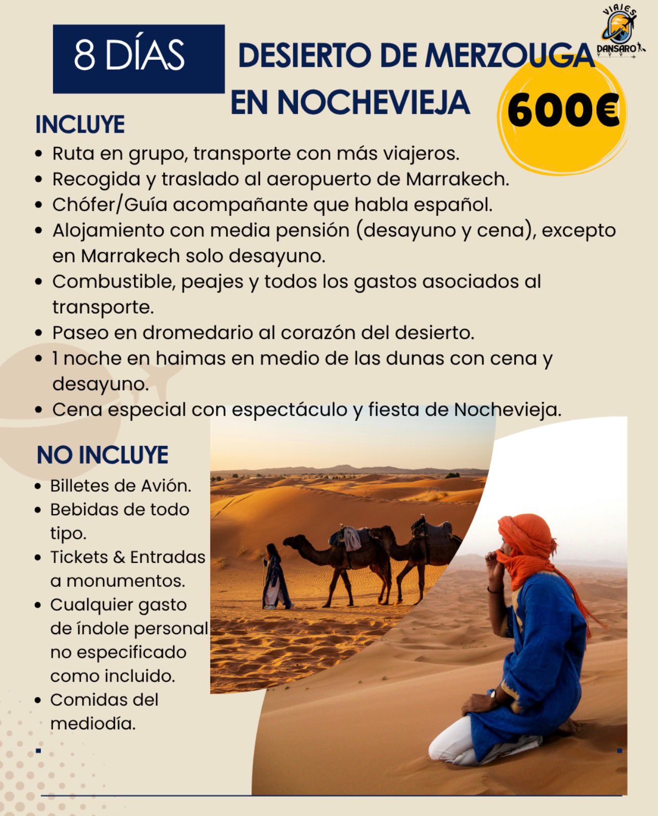 8 días Marrakech y desierto de Merzouga en Nochevieja