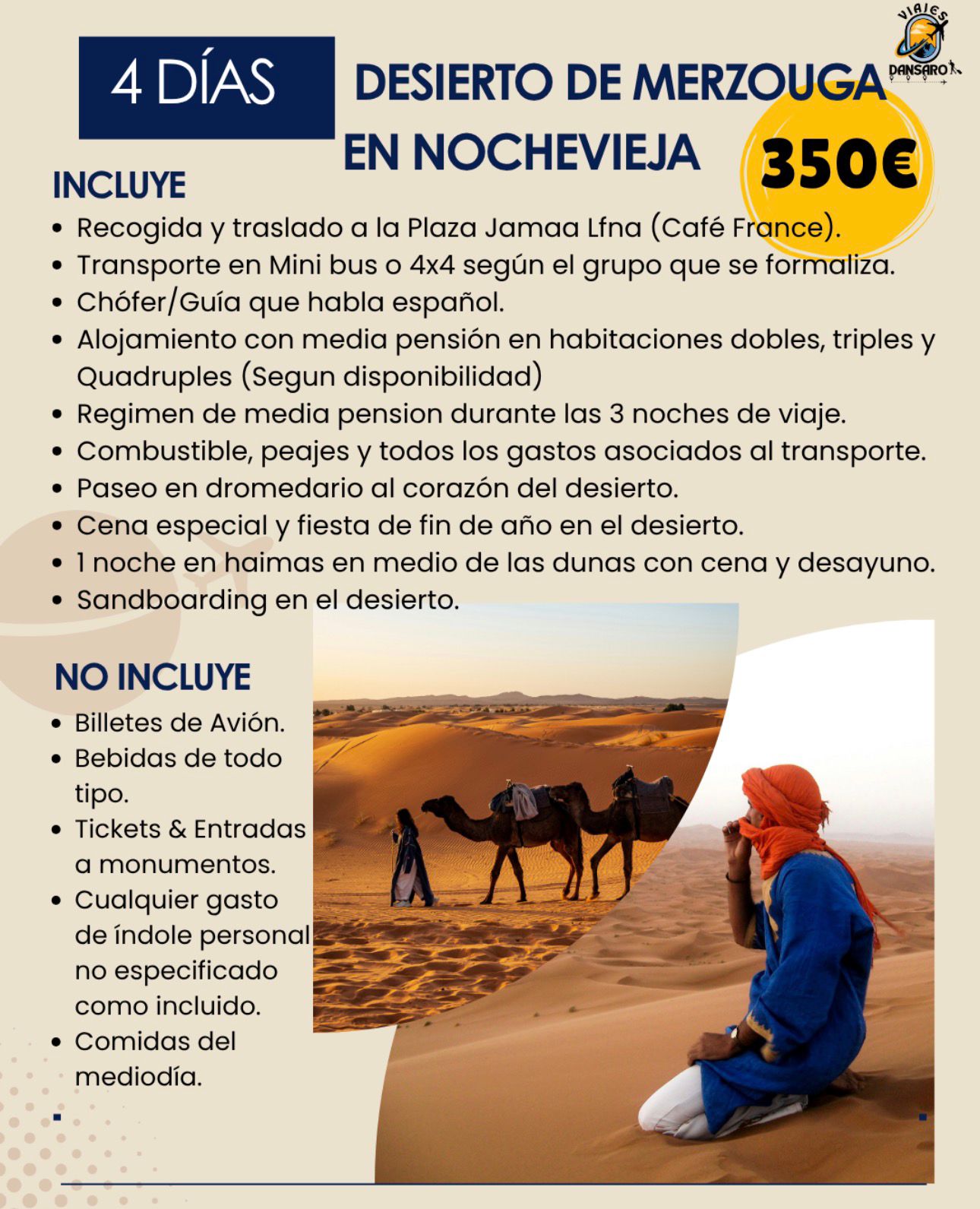 4 Días en el desierto de Merzouga en Nochevieja